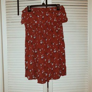 American Eagle Tops - Burgundy Floral Smock Blouse